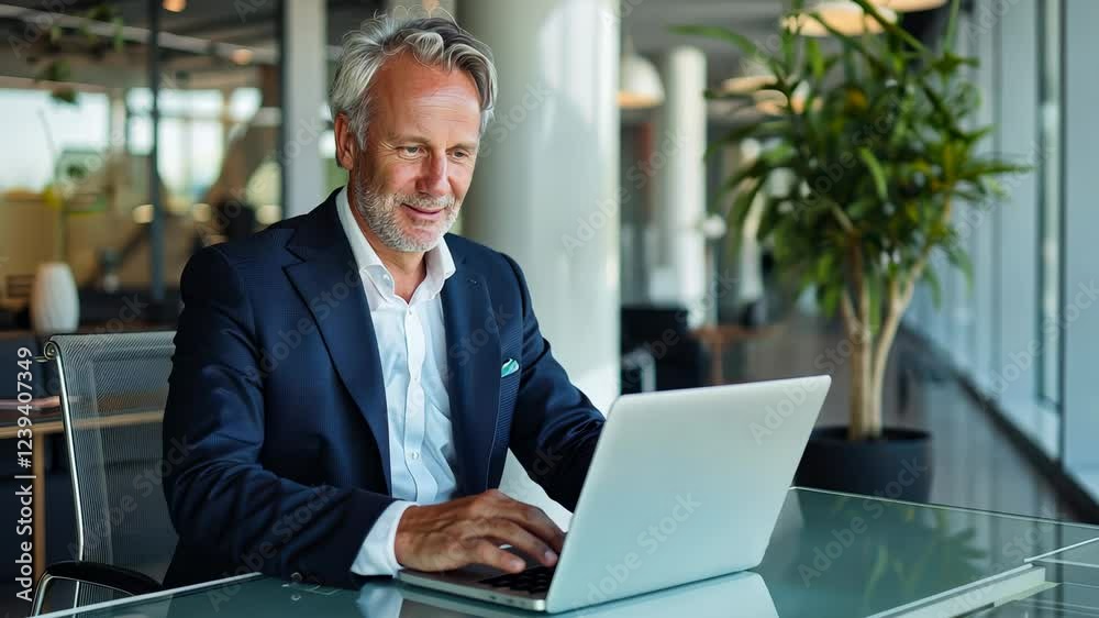 The Professional Senior Using Laptop The Professional Senior Using Laptop