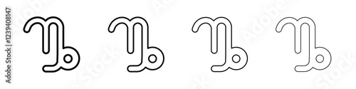 Capricorn zodiac sign icon Flat illustration sign