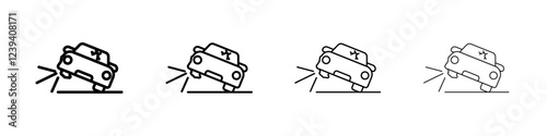 car accident icon Flat illustration sign