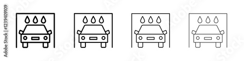 Car wash shop icon linear logo isolated