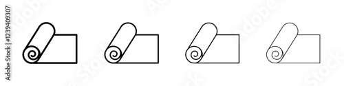Carpet roll icon linear logo isolated