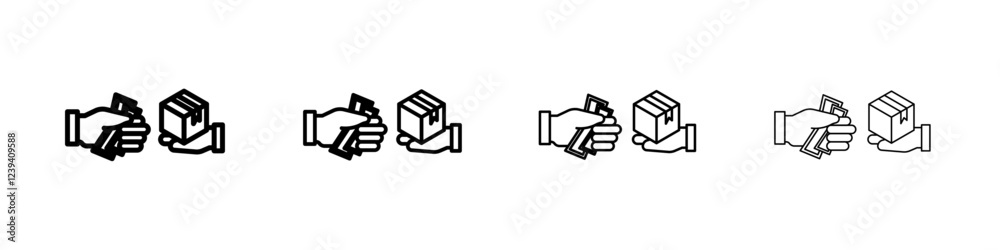 Cash on delivery icon linear logo isolated Cash on delivery icon linear logo isolated