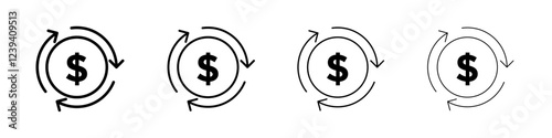 Cash flow icon linear logo isolated