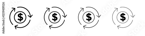 Cash flow icon linear logo isolated