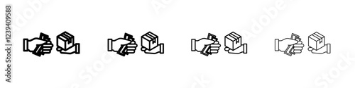 Cash on delivery icon linear logo isolated