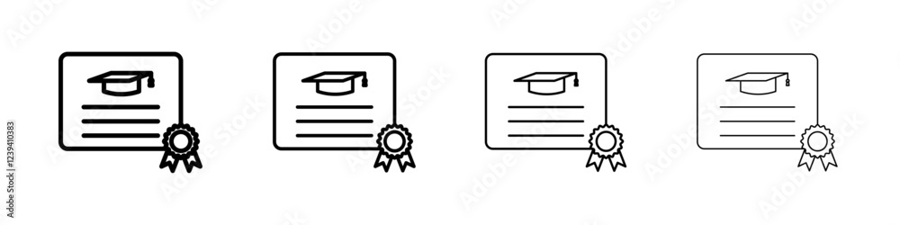 Certification diploma icon linear logo isolated Certification diploma icon linear logo isolated