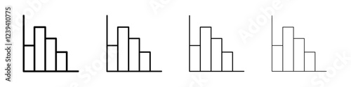 Chart histogram icon linear logo isolated