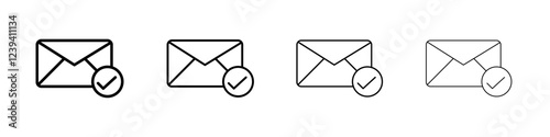 check message icon linear logo isolated