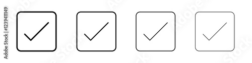 Checkmark icon linear logo isolated