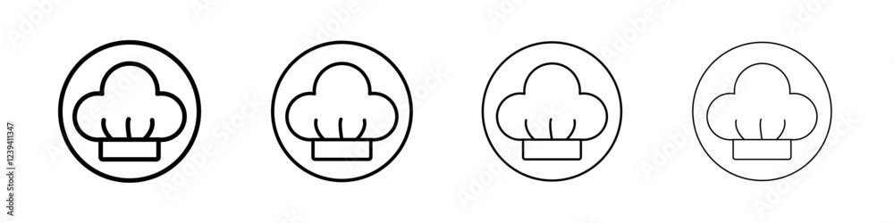 Chef hat icon linear logo isolated Chef hat icon linear logo isolated