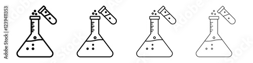 Chemical test icon linear logo isolated