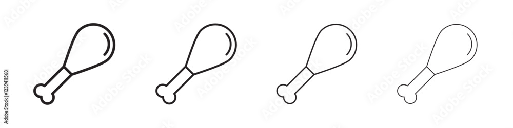 Chicken leg icon linear logo isolated