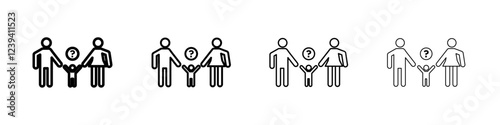 Child custody icon linear logo isolated