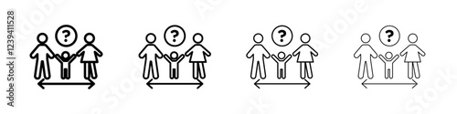 Child custody icon linear logo isolated