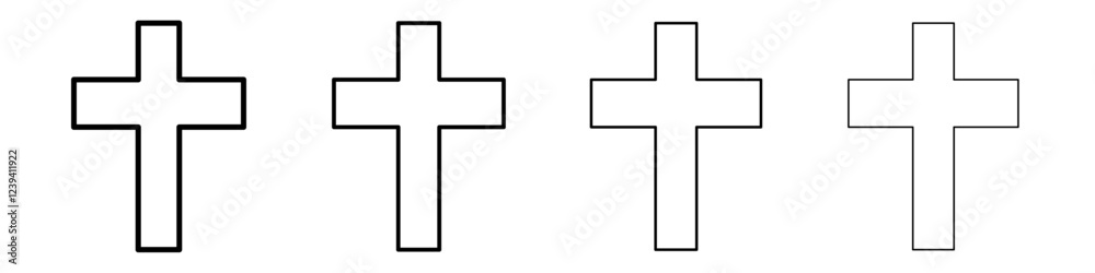 Christian Cross icon linear logo isolated Christian Cross icon linear logo isolated