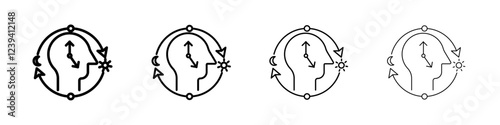 Circadian rhythms icon linear logo isolated