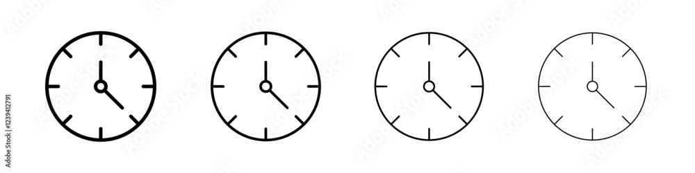 Clock icon linear logo isolated Clock icon linear logo isolated
