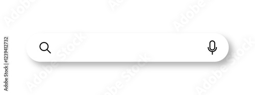Search here. Search bar for ui. Search bar vector icons in flat design. search boxes with shadow on transparent background. Search browser bar, magnifier button.