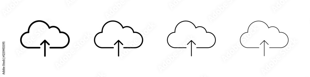 Cloud upload icon linear logo isolated Cloud upload icon linear logo isolated
