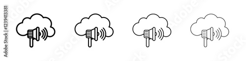 Cloud Marketing icon linear logo isolated