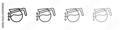 coffee pot icon linear logo isolated