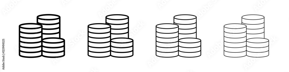 Coins stack icon linear logo isolated Coins stack icon linear logo isolated