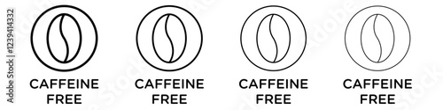 coffeine free icon linear logo isolated