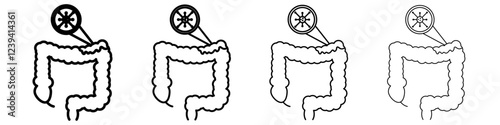 colorectral cancer icon linear logo isolated