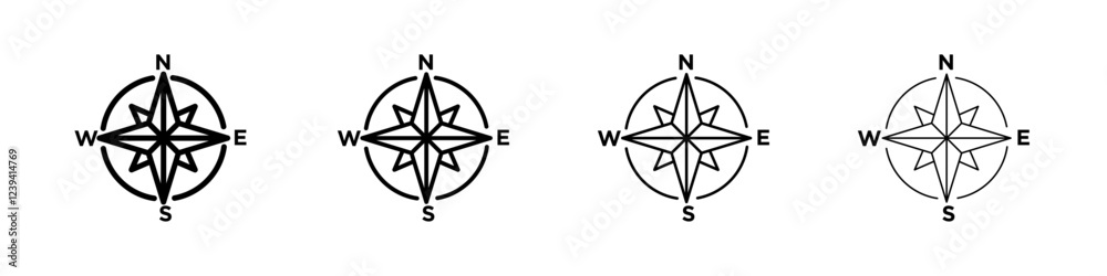 Compass Icon linear logo isolated Compass Icon linear logo isolated