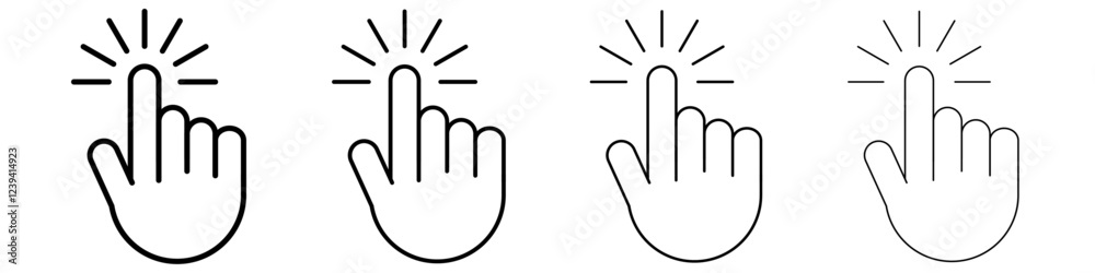 Computer hand cursor click icon linear logo isolated Computer hand cursor click icon linear logo isolated