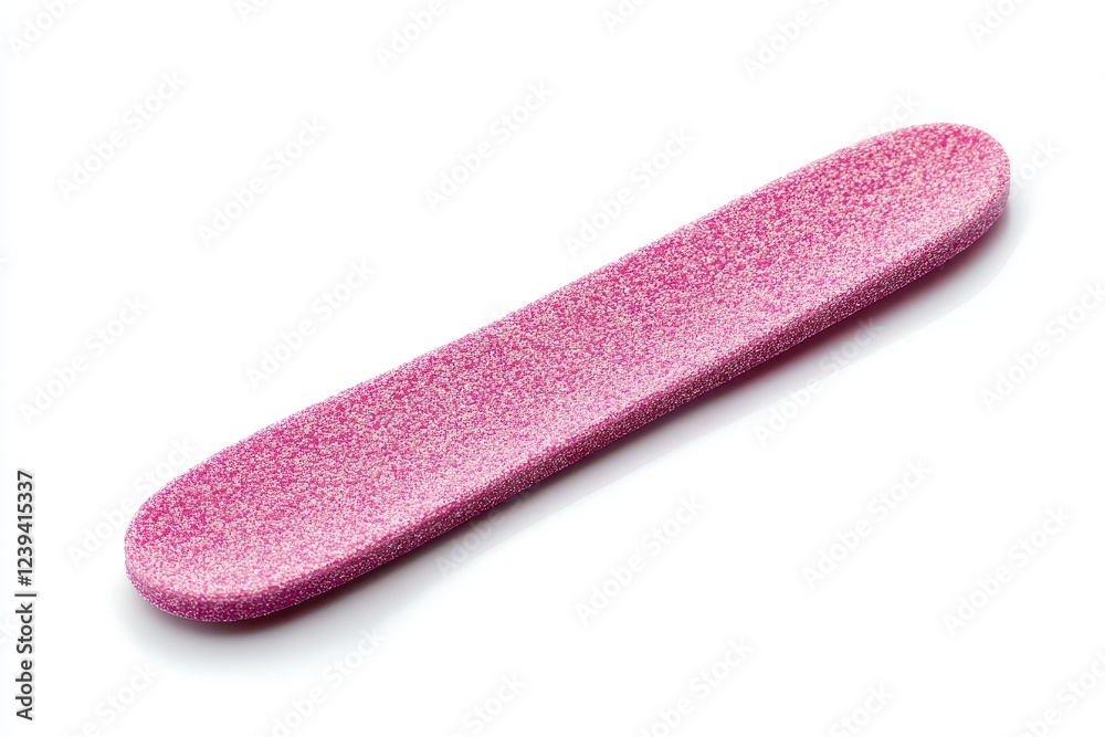 Isolated pink nail file for manicures and pedicures on white background Isolated pink nail file for manicures and pedicures on white background