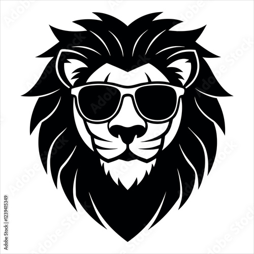 lion head with sunglass