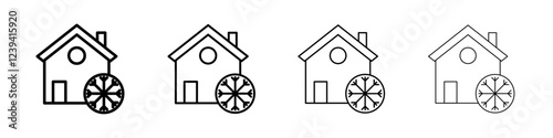 Cool home icon linear logo isolated
