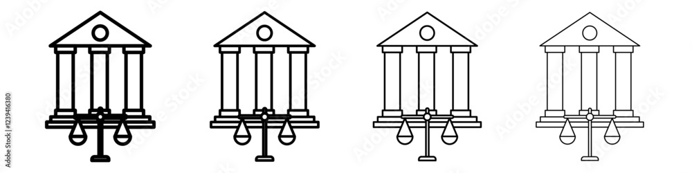Court judgement icon linear logo isolated