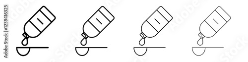 cough syrup icon linear logo isolated