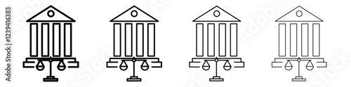 Court judgement icon linear logo isolated