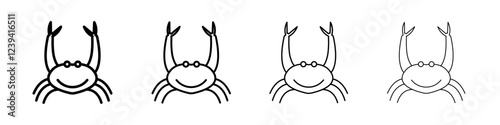Crabs icon linear logo isolated