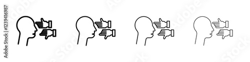 Criticism icon linear logo isolated