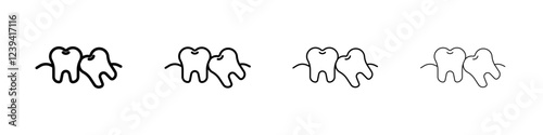 Crooked teeth icon linear logo isolated