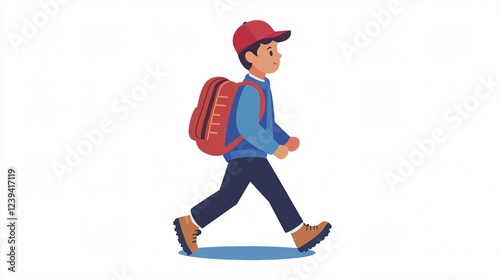 Schoolboy Walking Pictogram Design Isolated Fl E9dff4f7 9d4c 4bab 93dd E60cd4540613 0 photo