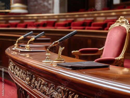 Micro de l'hémicycle de l'Assemblée Nationale à Paris photo