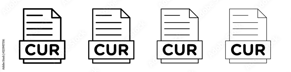 CUR File Document Icon linear logo isolated CUR File Document Icon linear logo isolated