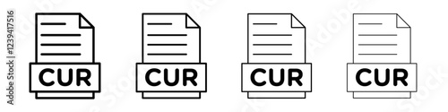 CUR File Document Icon linear logo isolated