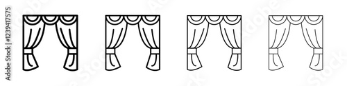 curtains icon linear logo isolated