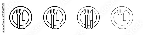 Cutlery icon linear logo isolated