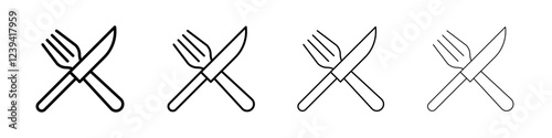 Cutlery icon linear logo isolated