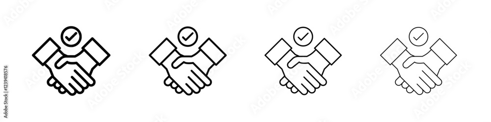 Deal icon linear logo isolated Deal icon linear logo isolated