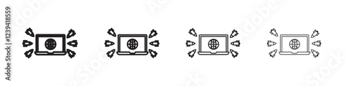 DDOS icon linear logo isolated