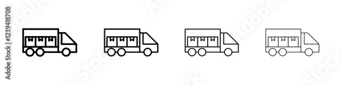 delivery truck icon linear logo isolated