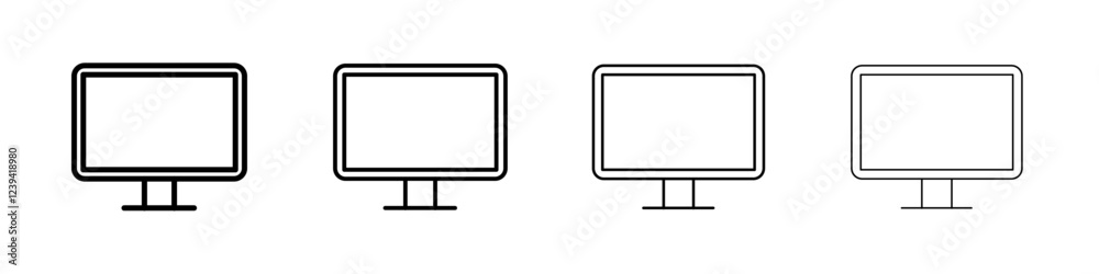 Desktop icon linear logo isolated Desktop icon linear logo isolated